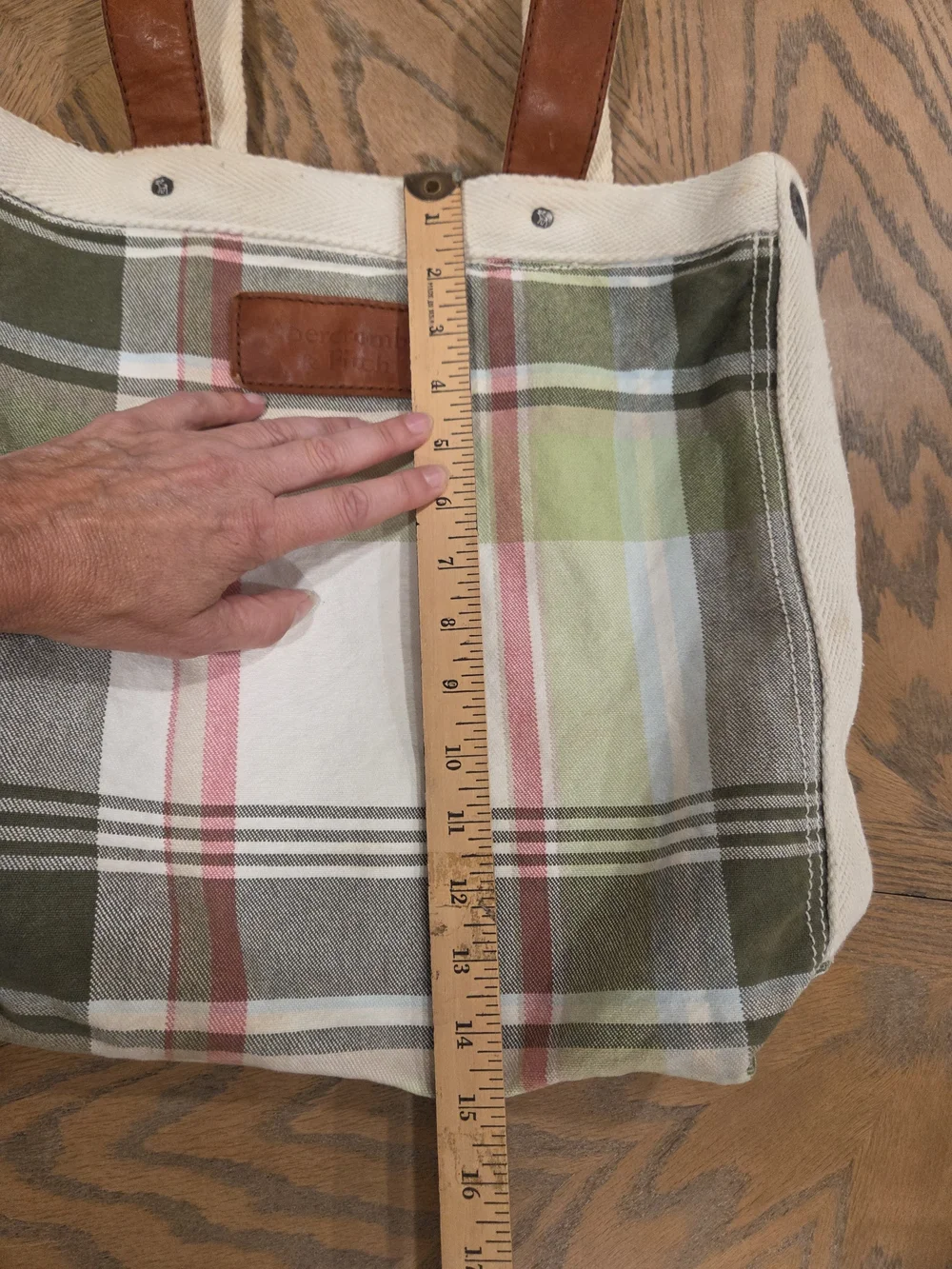 Abercrombie & Fitch Tote Bag Women OS Vintage Plaid School Teacher Y2K Preppy